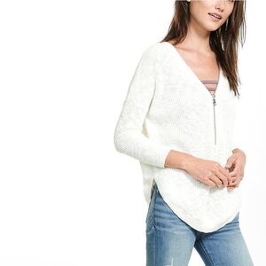 Express Cream Knit Long  3/4 Sleeve Sweater